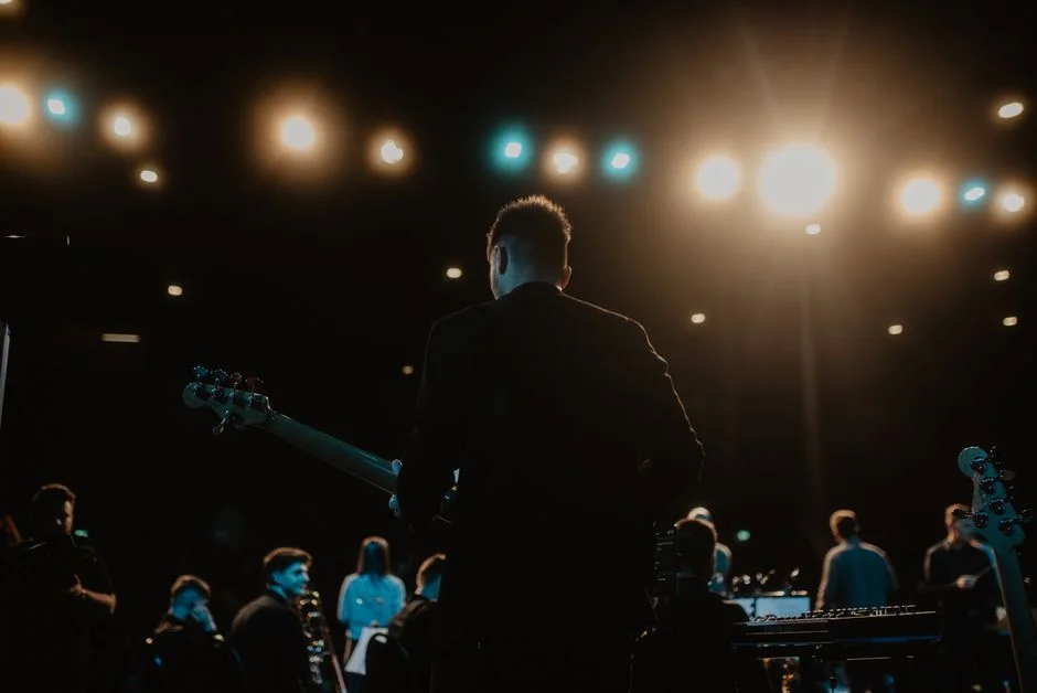 The band performing